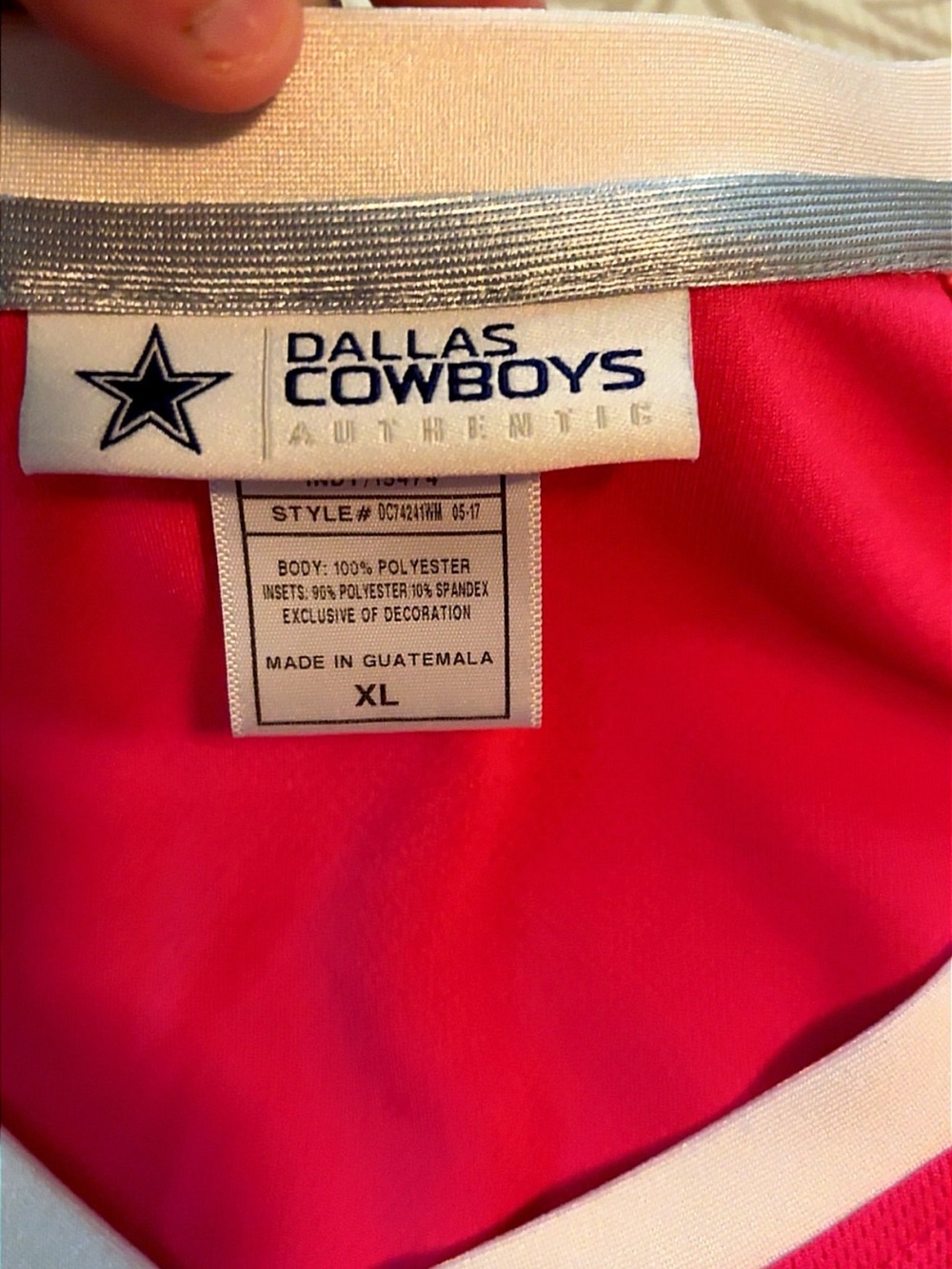 Dallas Cowboys Pink Rhinestone Jersey - Picture 2 of 4